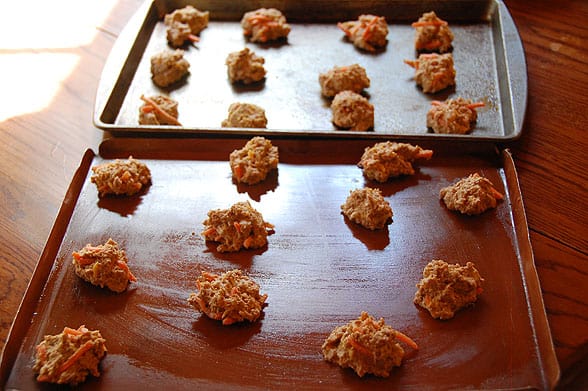 carrot dog treats on cookie sheet