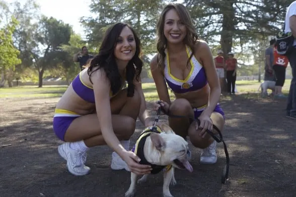 BF - StrutYourMutt - L.A. 2013 - Laker Girls With Dog