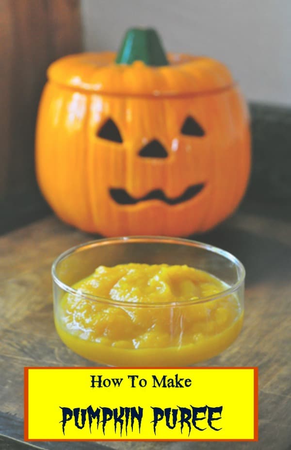 Pinterest pin for How to make pumpkin puree