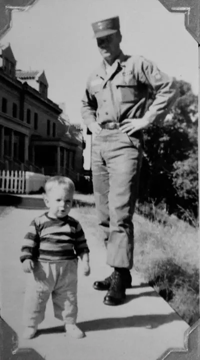 Paris Permenter with her father in Army uniform