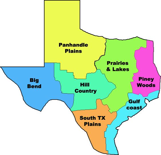 List 92+ Images 4 Regions Of Texas Map With Cities Excellent