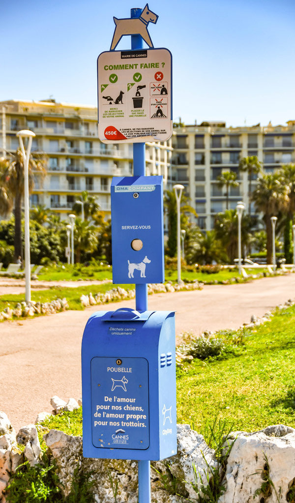 Dog poop sign in Cannes, France
