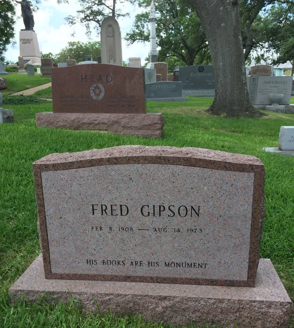Fred Gipson headstone Texas State Cemetery, Austin