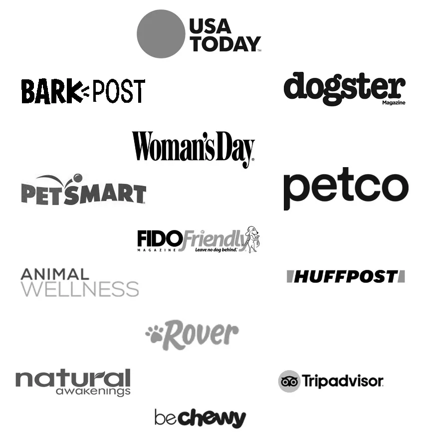 logos of magazines that have featured Dogtipper and DogTipper recipes