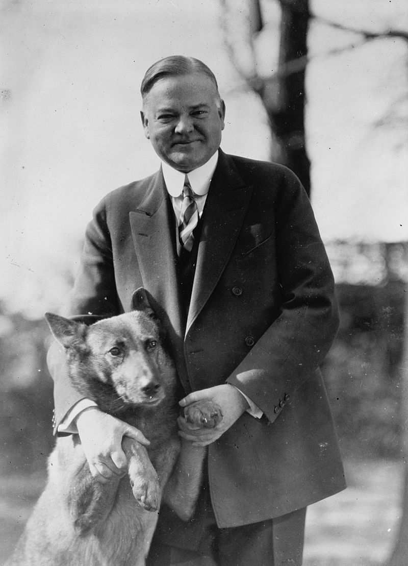 President Herbert Hoover and King Tut dog