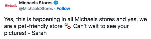 Is Michaels Pet Friendly?