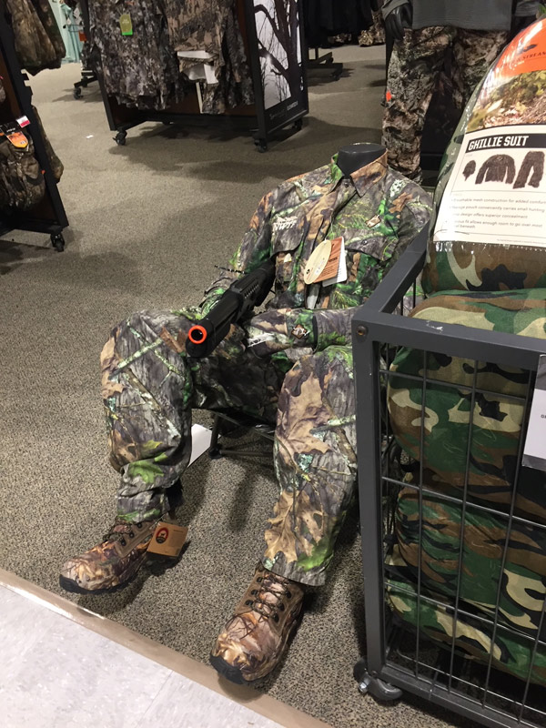 Mannequin in the Field & Stream store