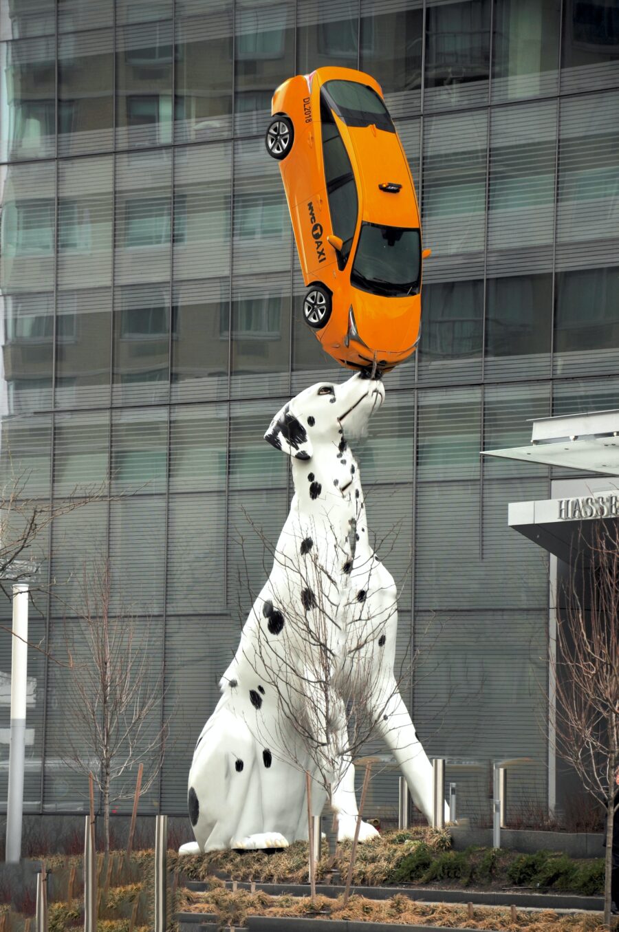 Photo of Dalmatian dog sculpture at NYU-Langone Medical Center's Hassenfield's Children's Hospital in New York City
  