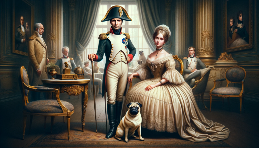 illustration of Napoleon, Josephine and Pug, Fortune