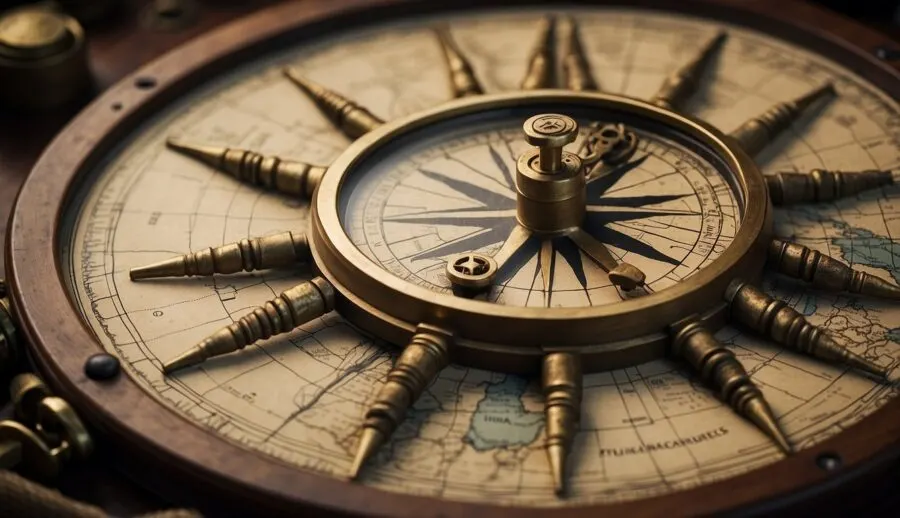 close up view of compass