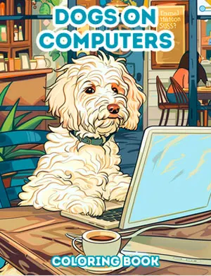 Dogs on Computers Coloring Book