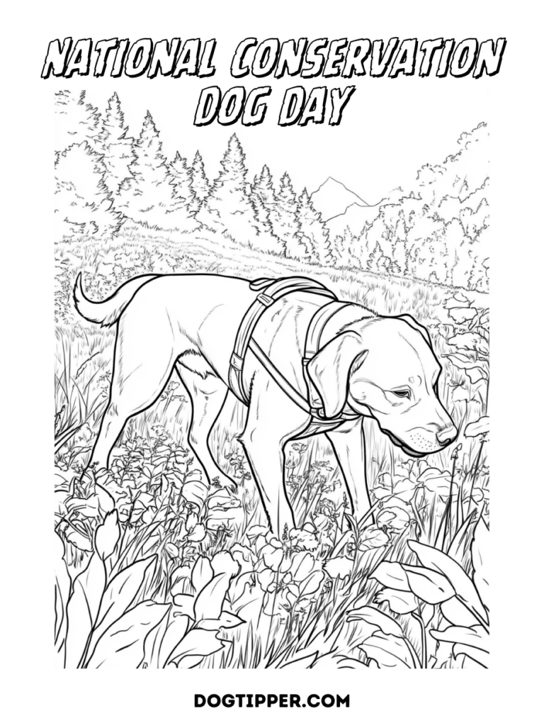 Conservation Dog Day coloring page